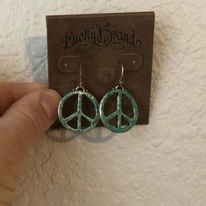 New Lucky Brand Peace sign earrings